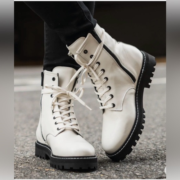 Thursday Boot Company White Lace-Up Combat Boots - Picture 5 of 9